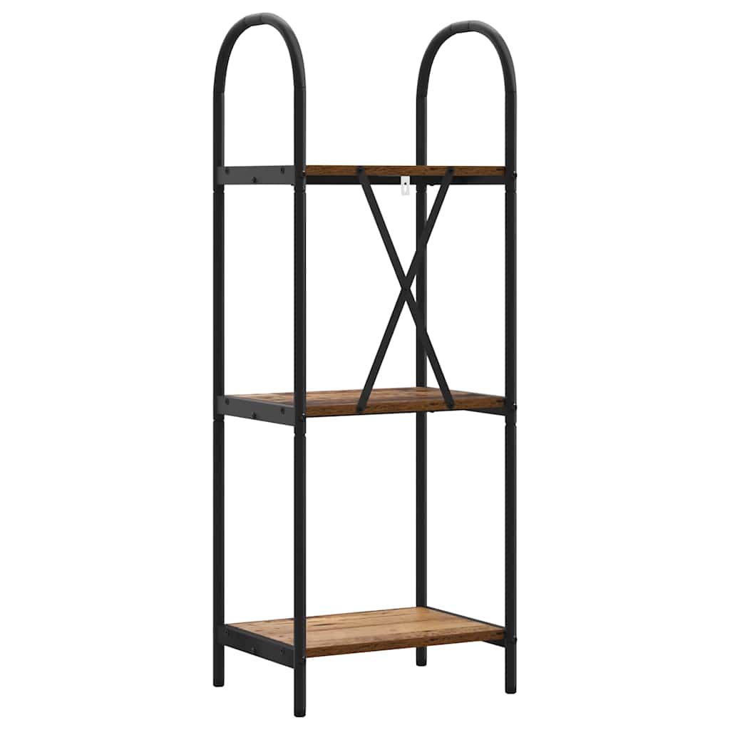 Bücherregal 3 Ebenen 40 x 30 x 109 cm Holzwerkstoff Altholz