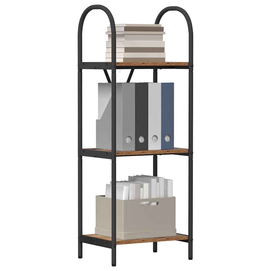 Bücherregal 3 Ebenen 40 x 30 x 109 cm Holzwerkstoff Altholz