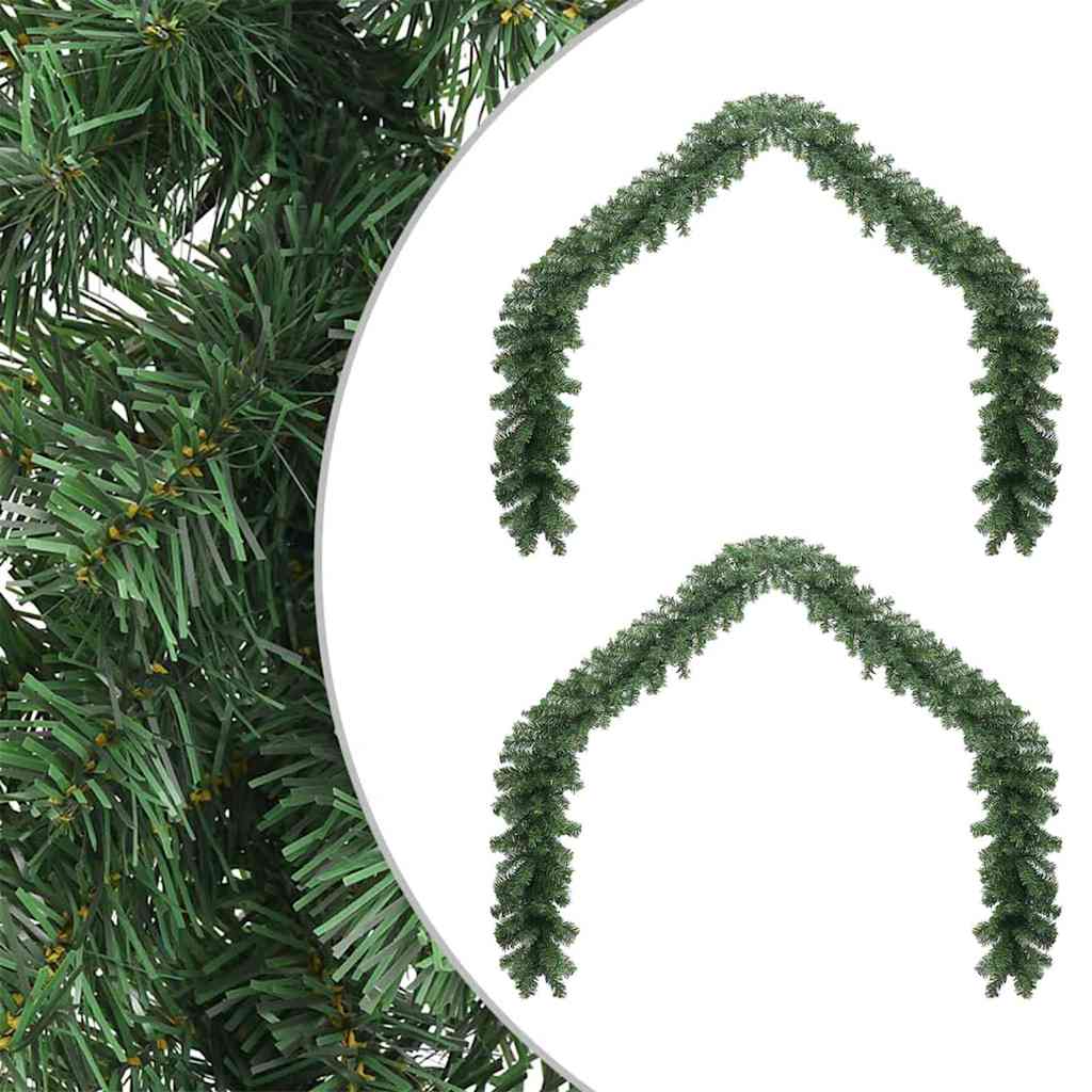 Weihnachtsgirlande 2 stk. Grün 20 m PVC