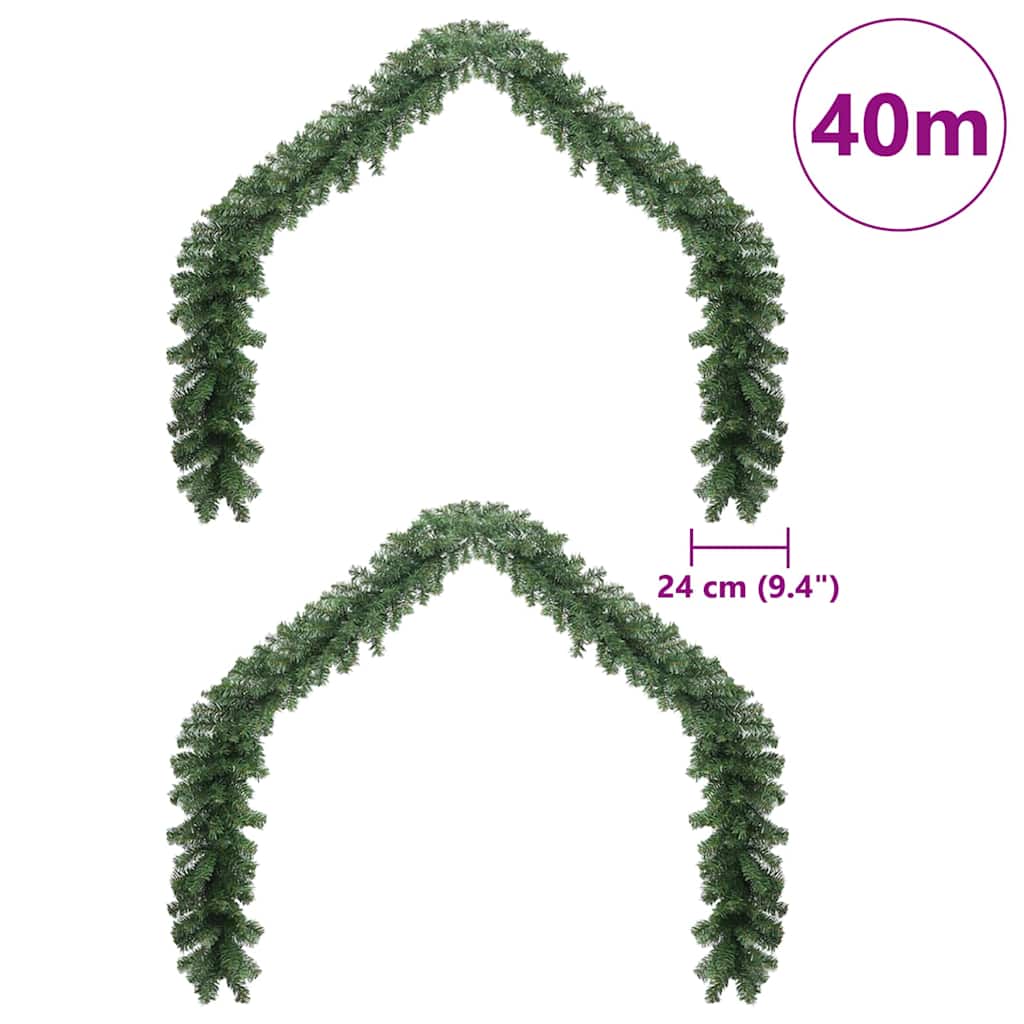 Weihnachtsgirlande 2 stk. 600 LEDs Grün 20 m PVC