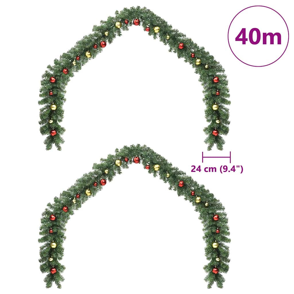 Weihnachtsgirlande 2 stk. 600 LEDs Grün 20 m PVC