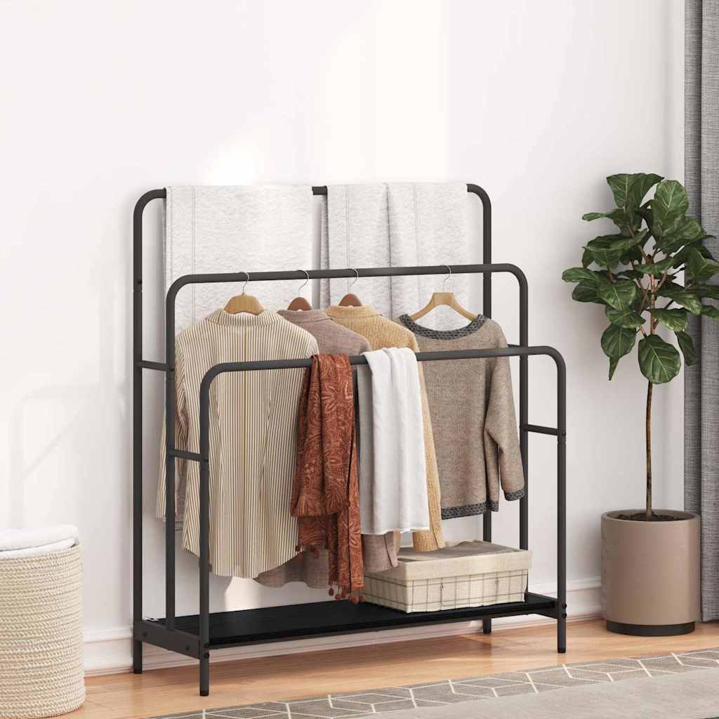 Kleiderständer Schwarz Eichen-Optik 90 x 30 x 100,5 cm