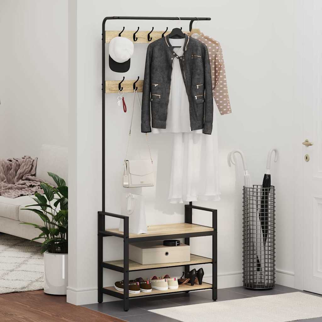 Kleiderständer Sonoma-Eiche 75 x 34 x 184 cm Holzwerkstoff