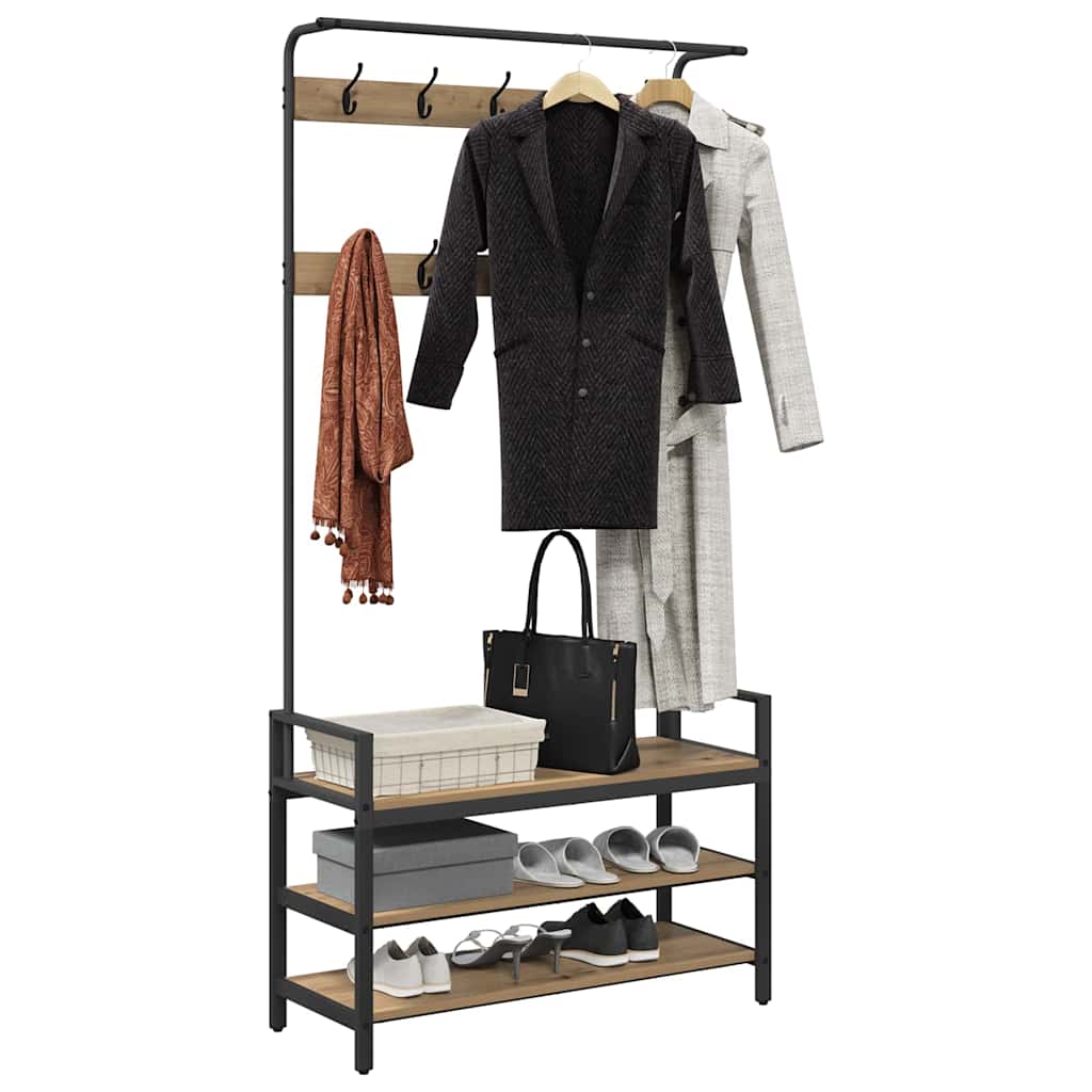 Kleiderständer Artisan-Eiche 95 x 34 x 184 cm Holzwerkstoff