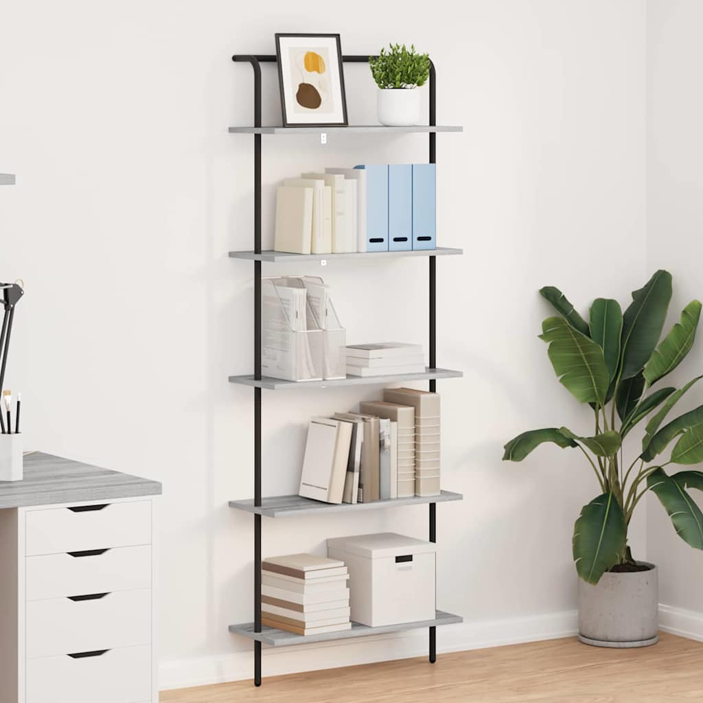 Bücherregal 5 Ebenen 60 x 24 x 168 cm Holzwerkstoff
