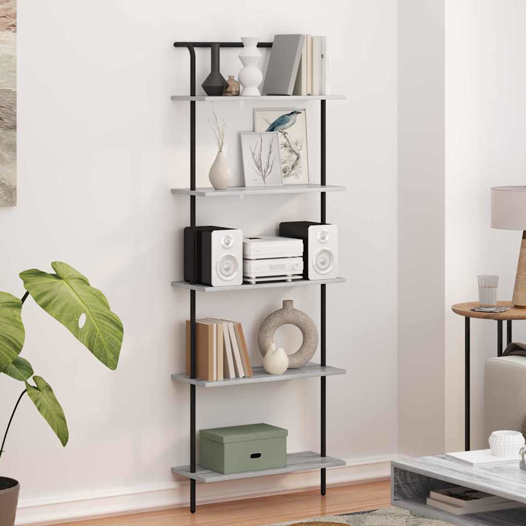 Bücherregal 5 Ebenen 60 x 24 x 168 cm Holzwerkstoff