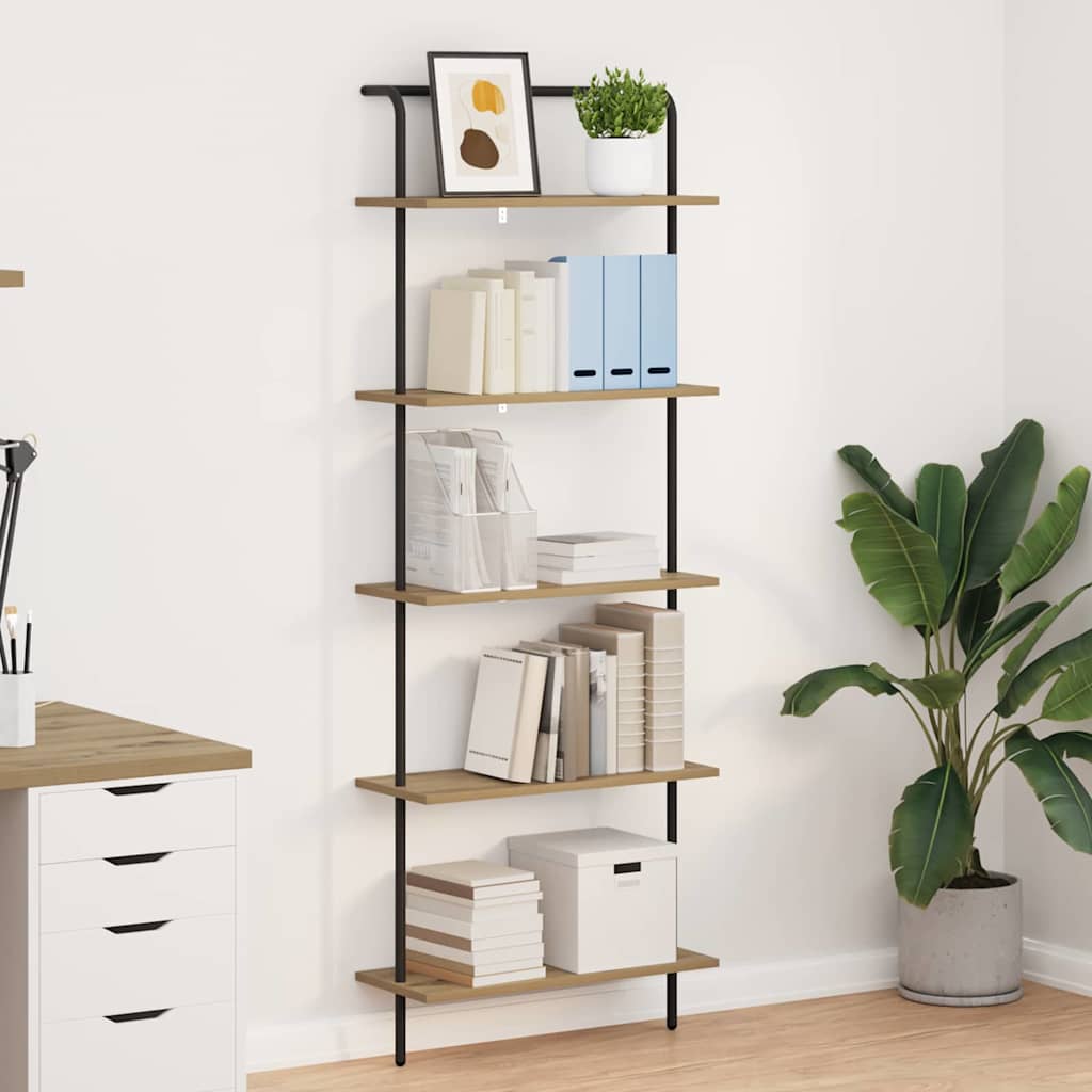 Bücherregal 5 Ebenen 60 x 24 x 168 cm Holzwerkstoff