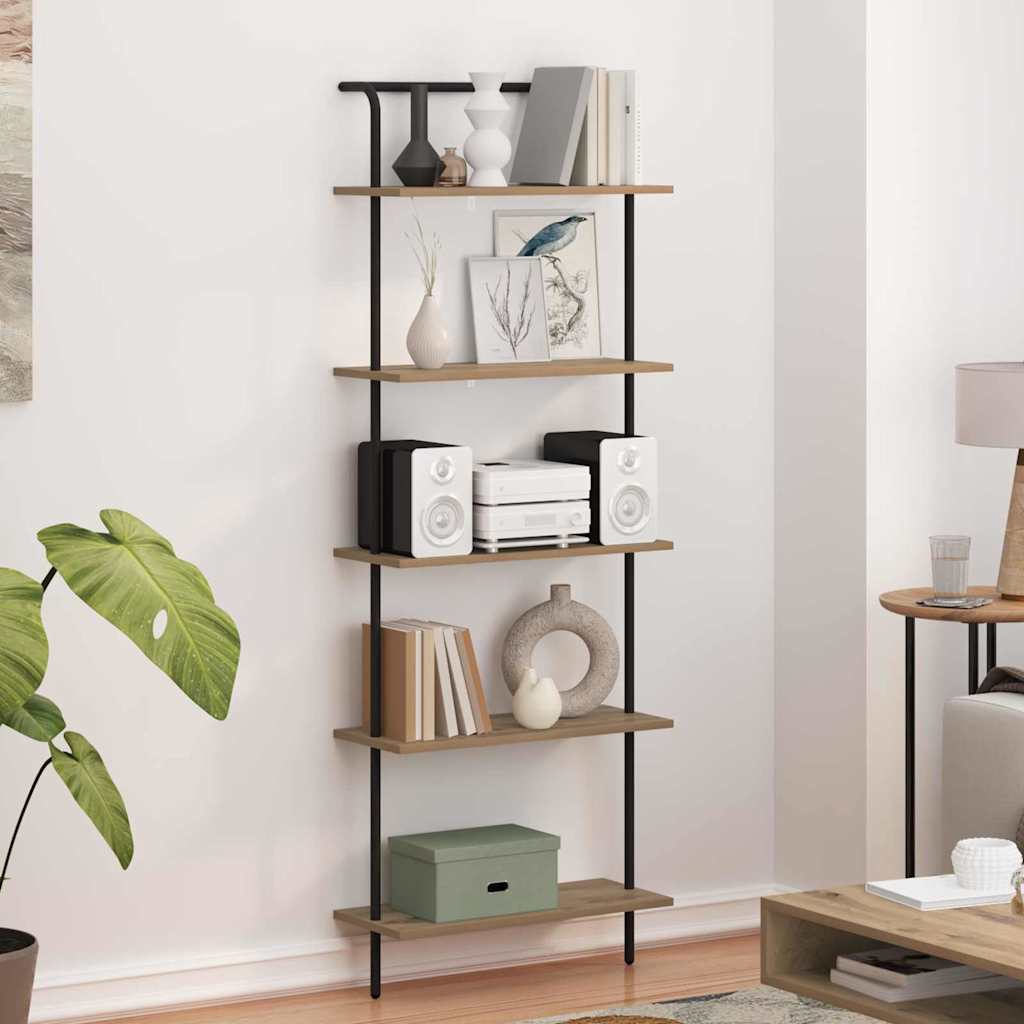 Bücherregal 5 Ebenen 60 x 24 x 168 cm Holzwerkstoff
