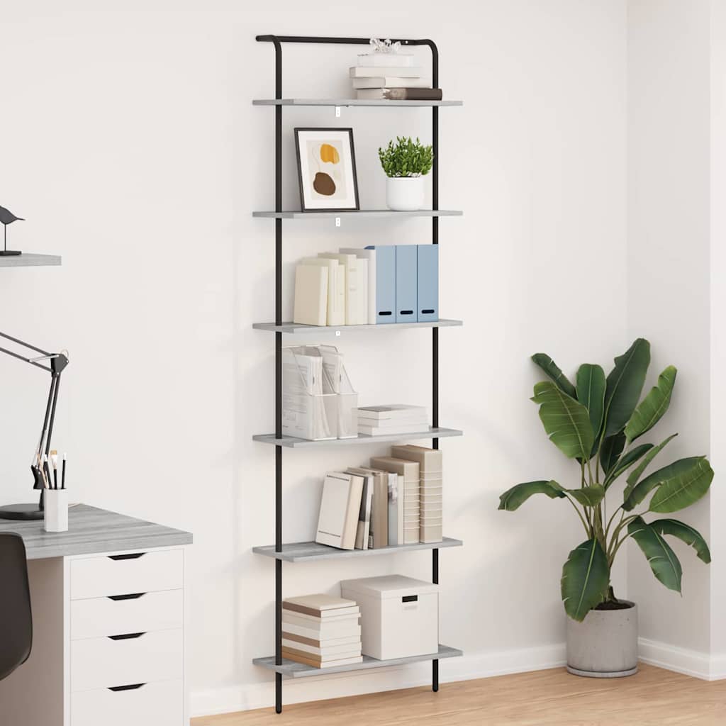 Bücherregal 6 Ebenen 60 x 24 x 203 cm Holzwerkstoff