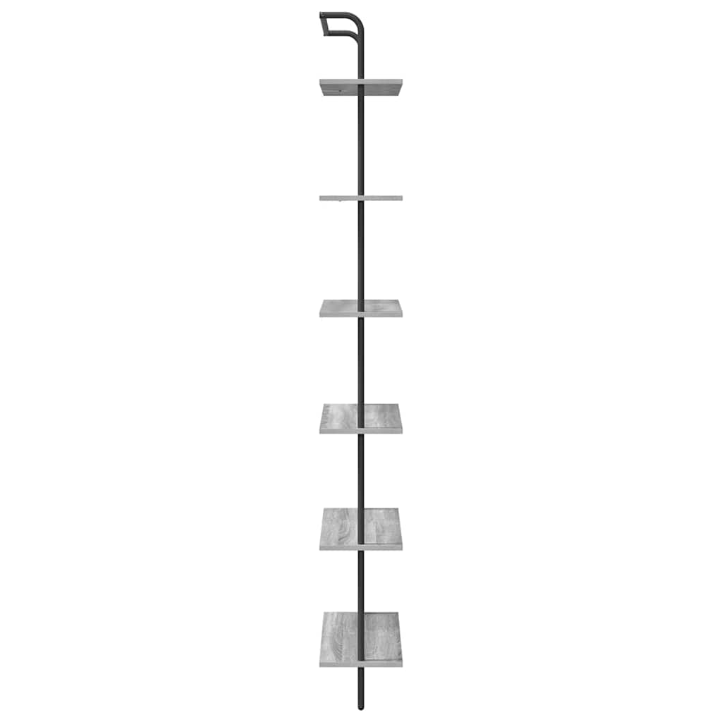 Bücherregal 6 Ebenen 60 x 24 x 203 cm Holzwerkstoff