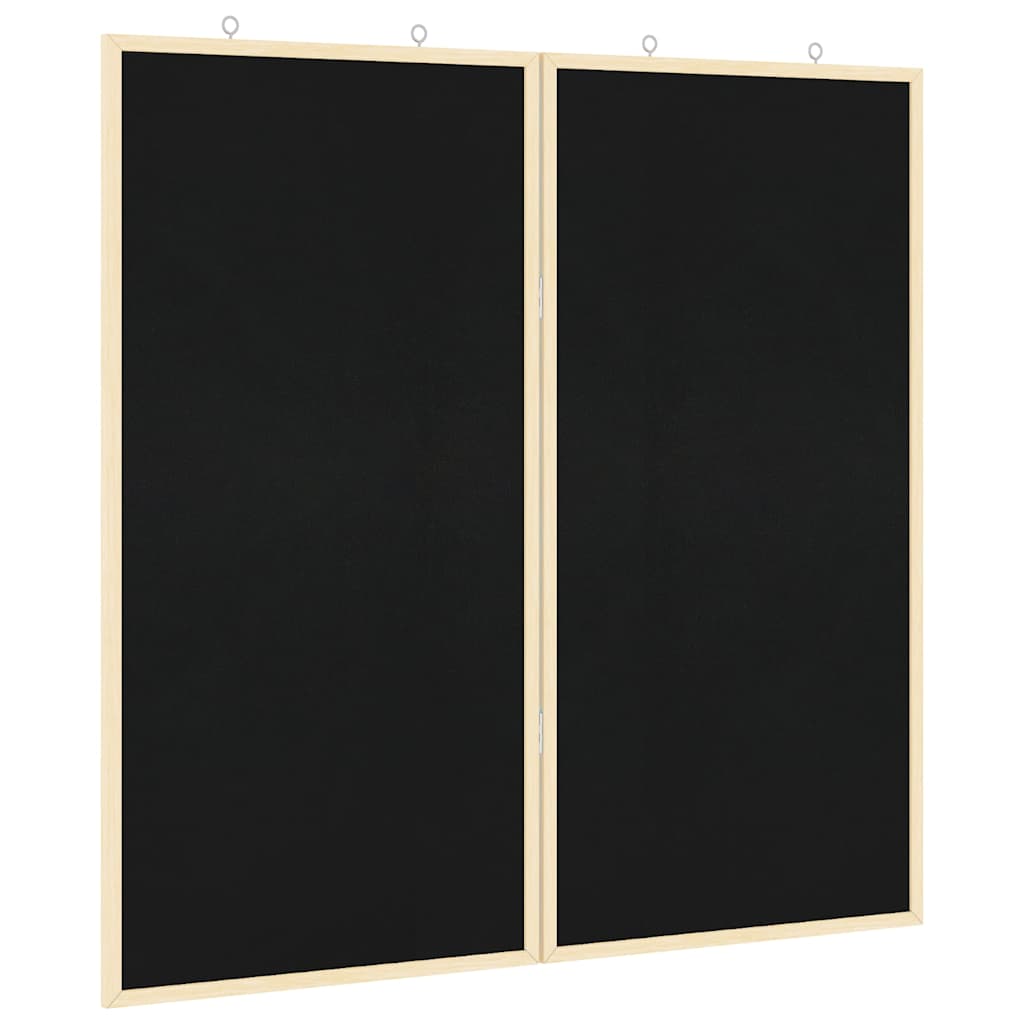 Info-Tafel 80 x 80 x 1,4 cm Massivholz Kiefer Schwarz Klappbar