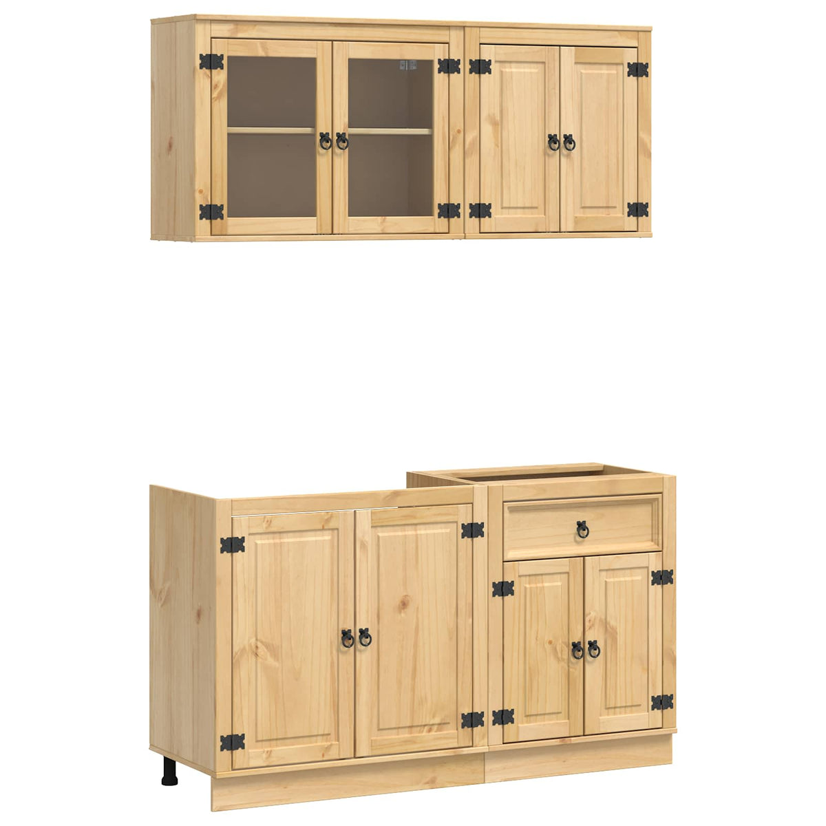Schrank SKI 4 stk. Honigbraun Massives Kiefernholz
