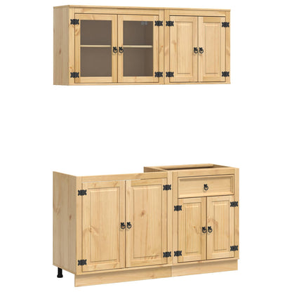 Schrank SKI 4 stk. Honigbraun Massives Kiefernholz