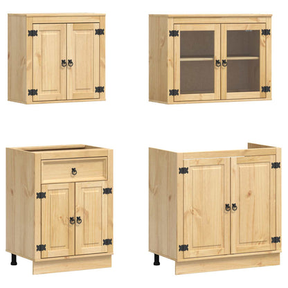 Schrank SKI 4 stk. Honigbraun Massives Kiefernholz