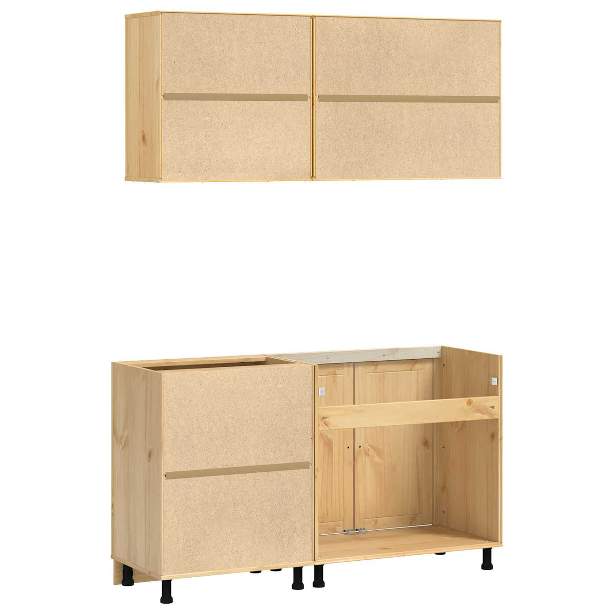Schrank SKI 4 stk. Honigbraun Massives Kiefernholz