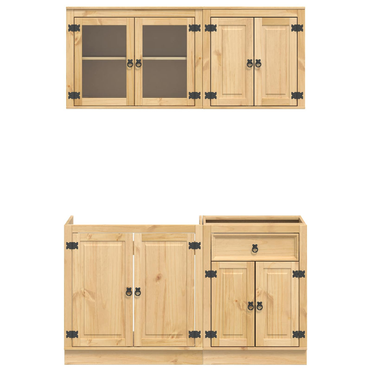 Schrank SKI 4 stk. Honigbraun Massives Kiefernholz