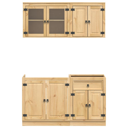 Schrank SKI 4 stk. Honigbraun Massives Kiefernholz