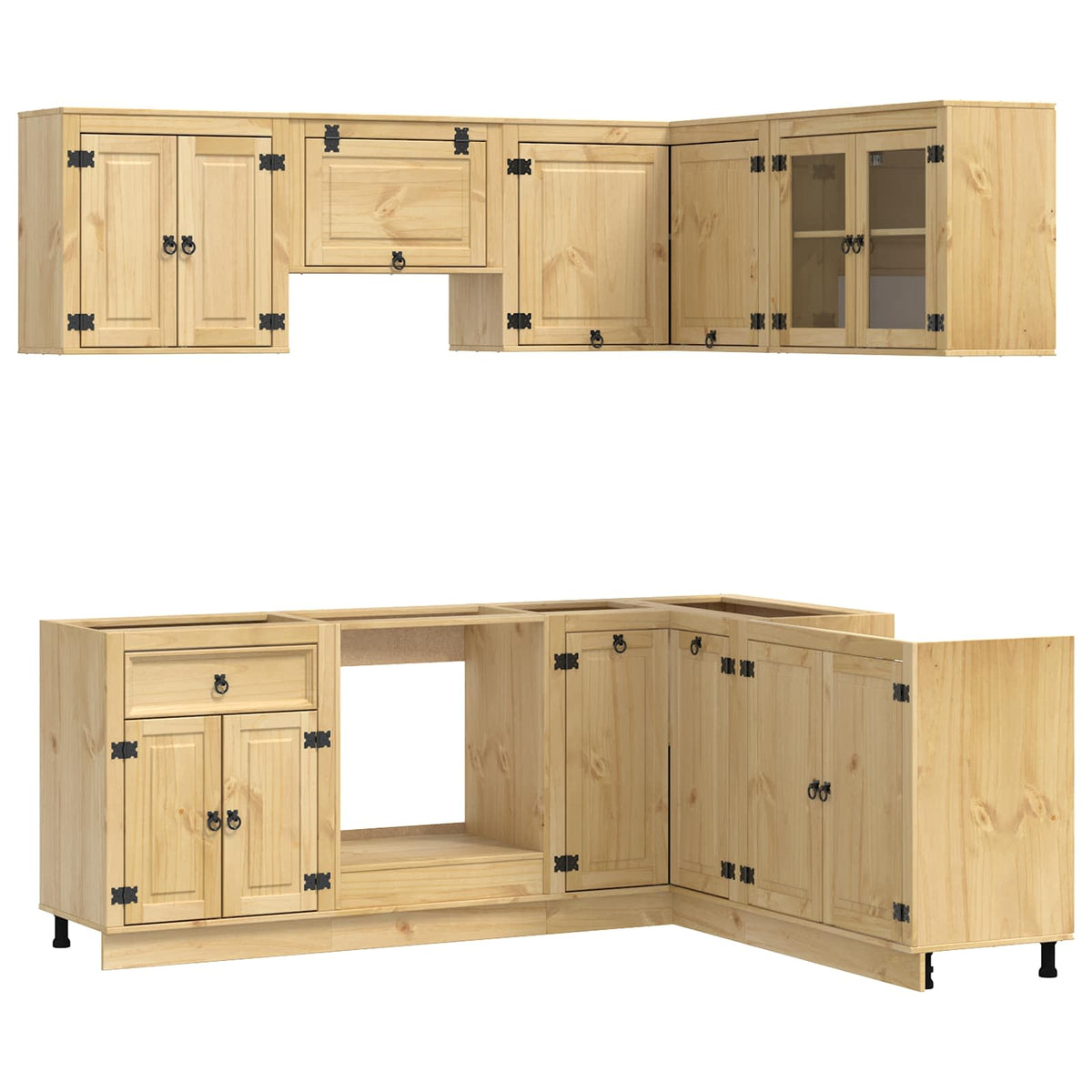 Schrank SKI 8 stk. Honigbraun Massives Kiefernholz