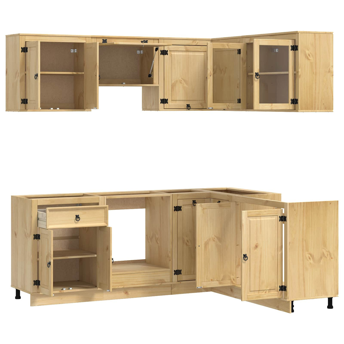 Schrank SKI 8 stk. Honigbraun Massives Kiefernholz