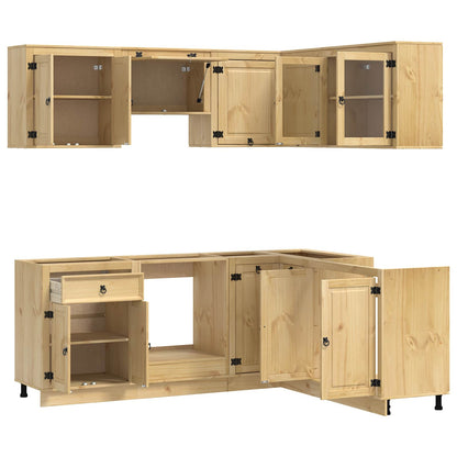 Schrank SKI 8 stk. Honigbraun Massives Kiefernholz
