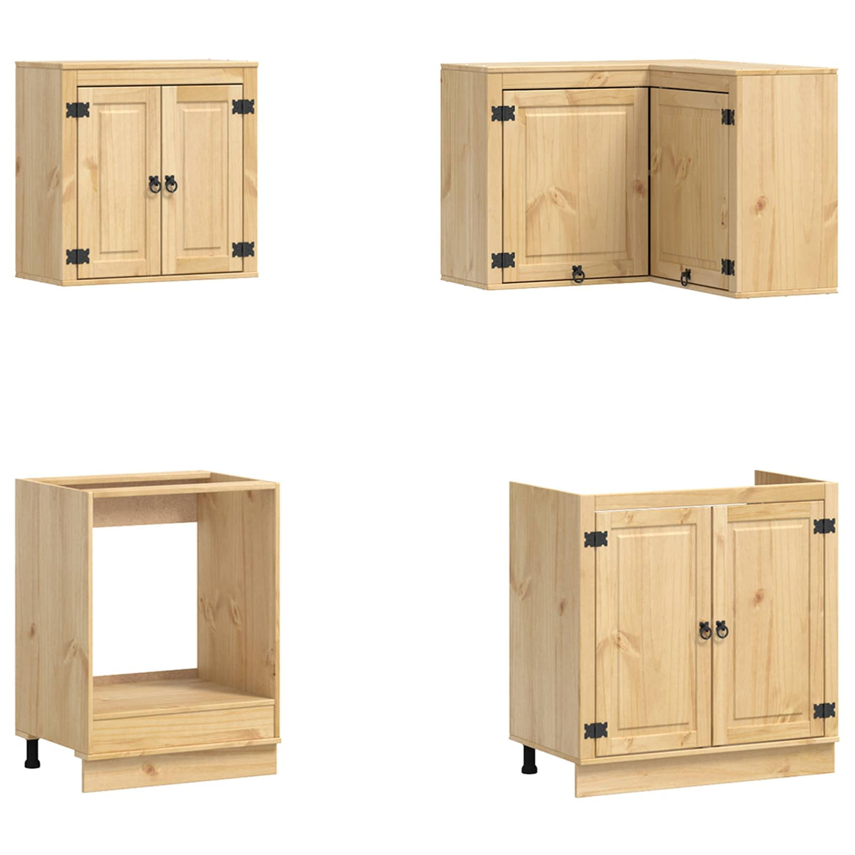 Schrank SKI 8 stk. Honigbraun Massives Kiefernholz