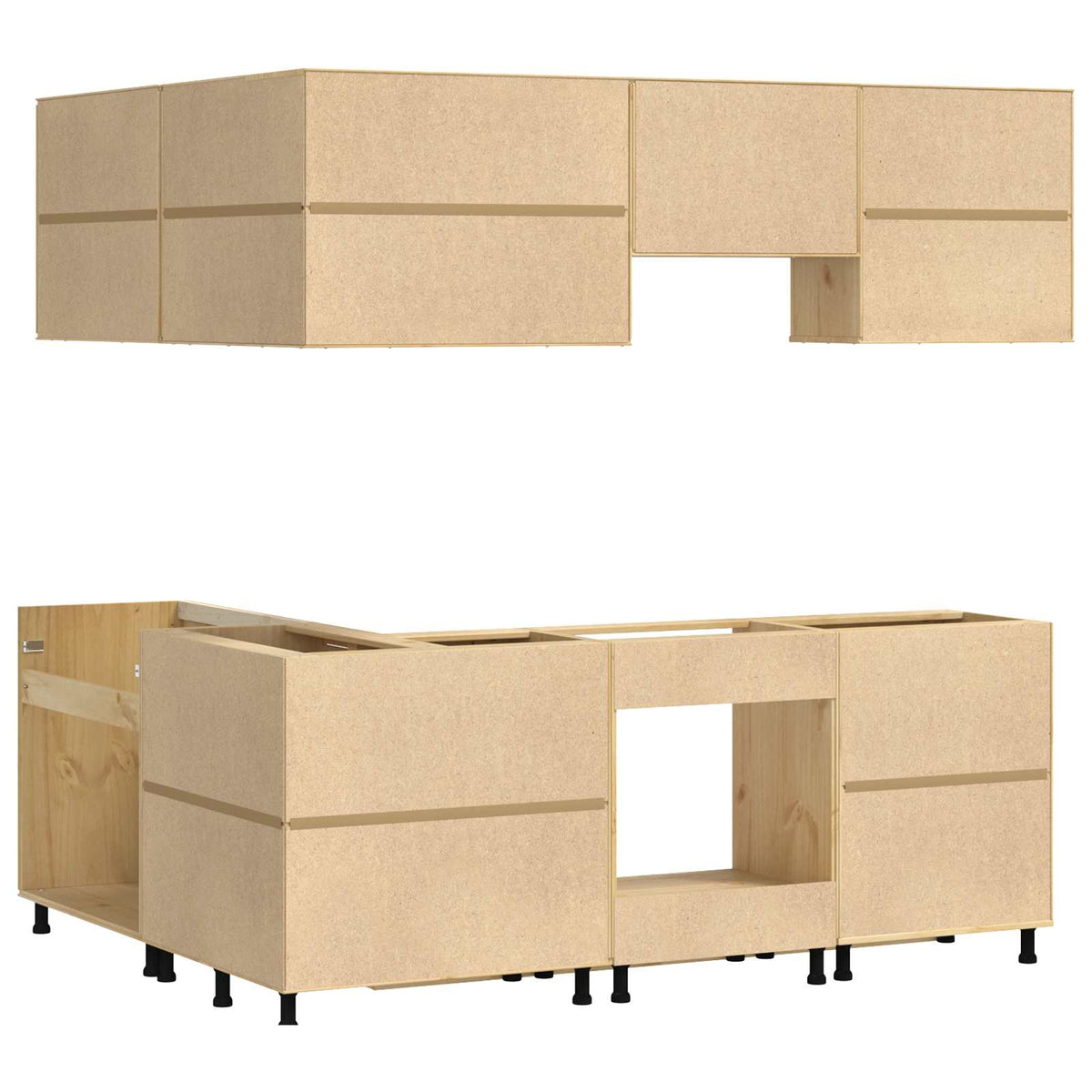 Schrank SKI 8 stk. Honigbraun Massives Kiefernholz