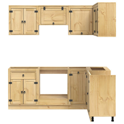 Schrank SKI 8 stk. Honigbraun Massives Kiefernholz