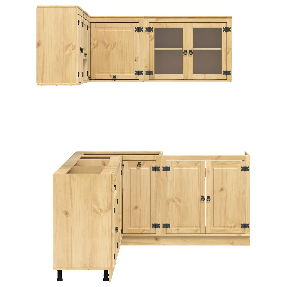 Schrank SKI 8 stk. Honigbraun Massives Kiefernholz