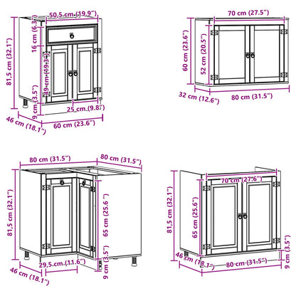 Schrank SKI 8 stk. Honigbraun Massives Kiefernholz