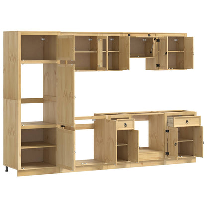 Schrank SKI 9 stk. Honigbraun Massives Kiefernholz