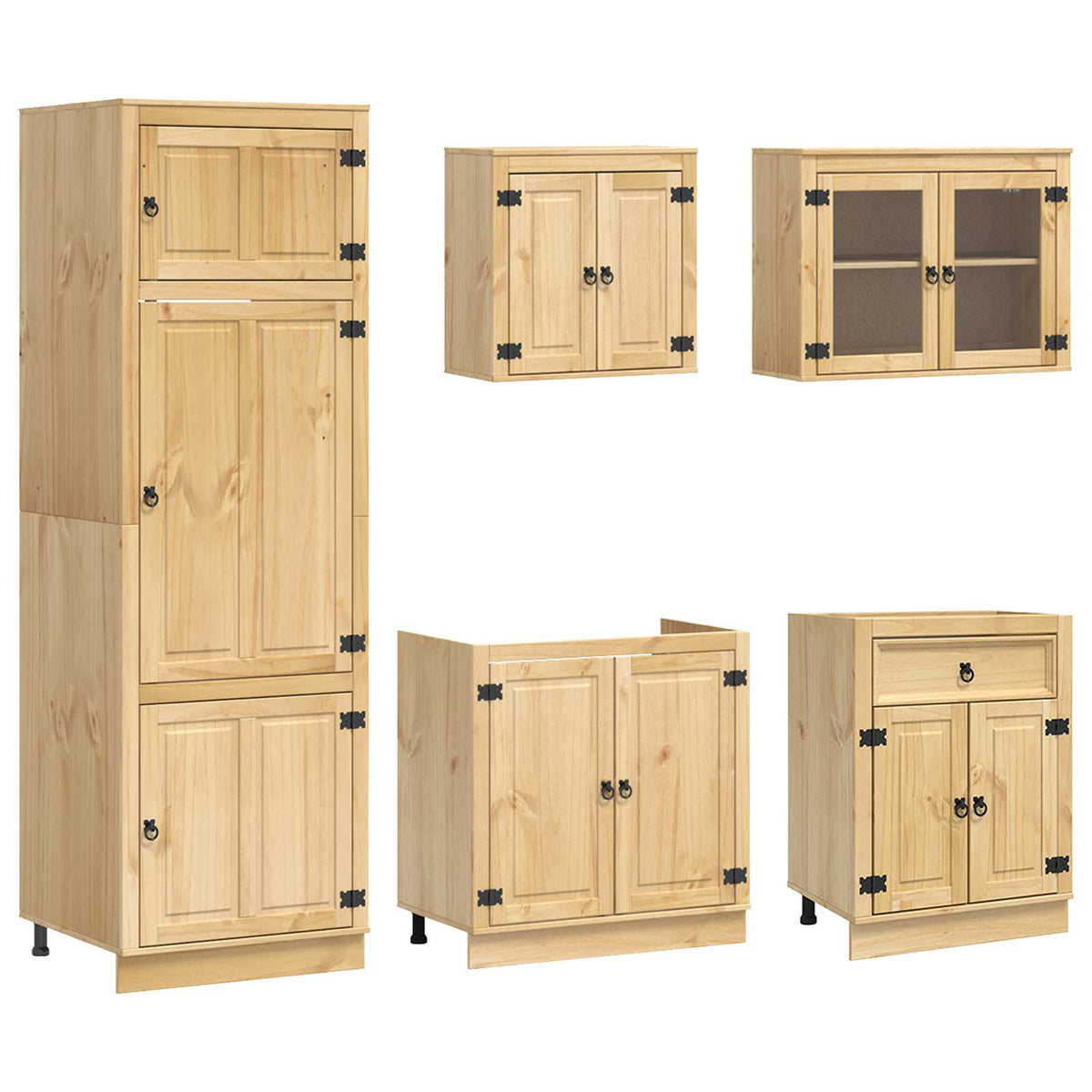 Schrank SKI 9 stk. Honigbraun Massives Kiefernholz