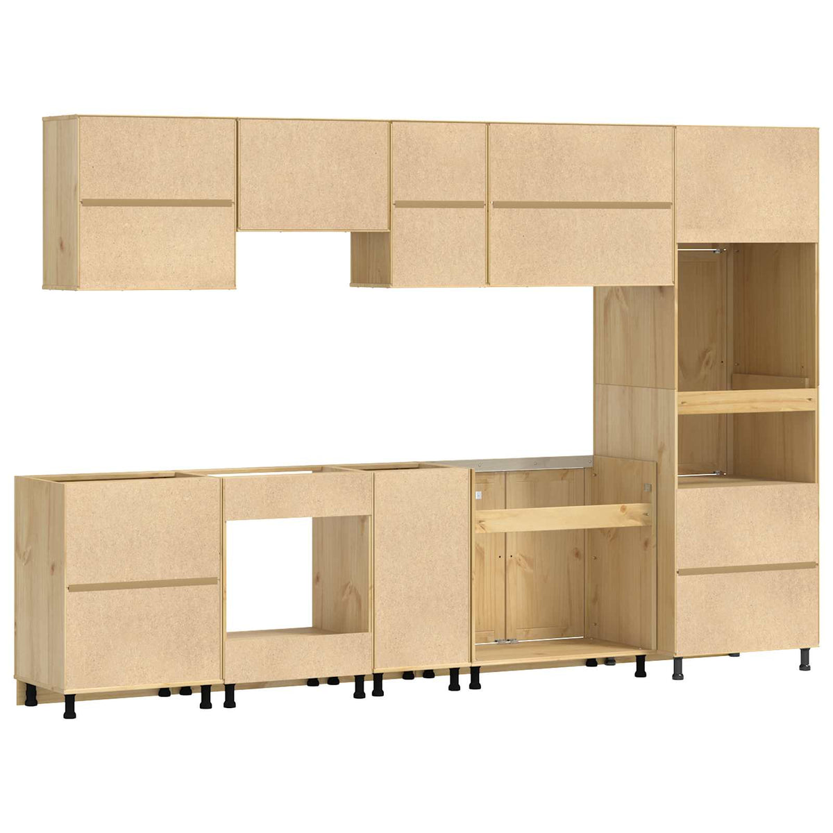 Schrank SKI 9 stk. Honigbraun Massives Kiefernholz