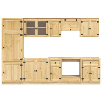 Schrank SKI 9 stk. Honigbraun Massives Kiefernholz
