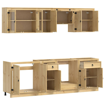 Schrank SKI 8 stk. Honigbraun Massives Kiefernholz