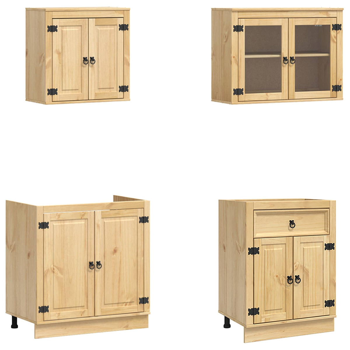 Schrank SKI 8 stk. Honigbraun Massives Kiefernholz