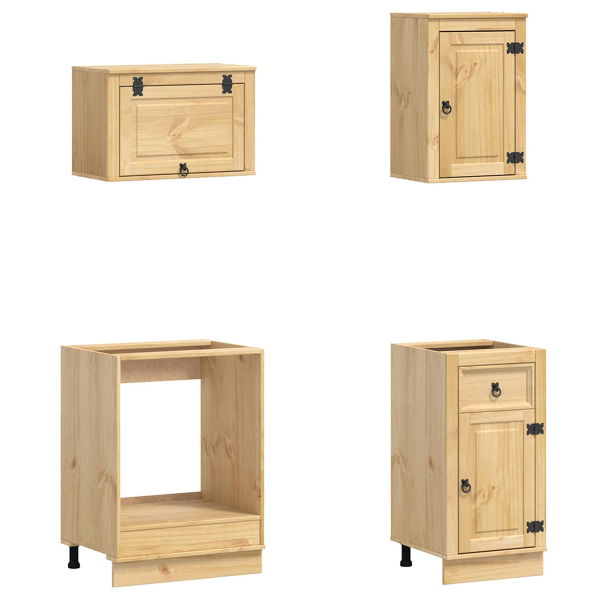 Schrank SKI 8 stk. Honigbraun Massives Kiefernholz