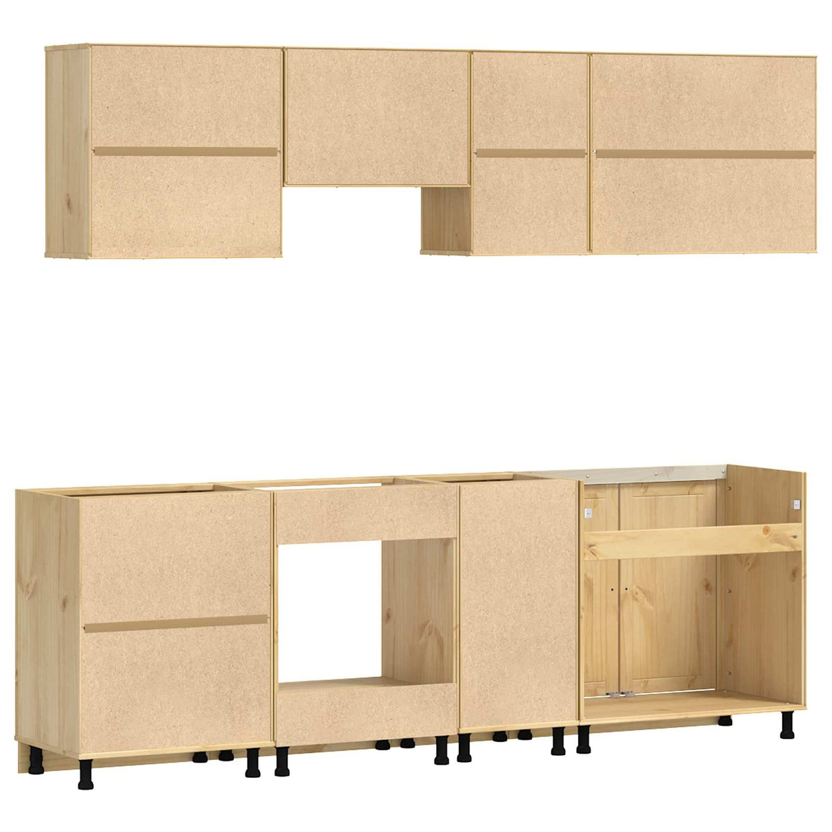 Schrank SKI 8 stk. Honigbraun Massives Kiefernholz