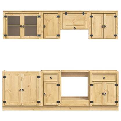 Schrank SKI 8 stk. Honigbraun Massives Kiefernholz
