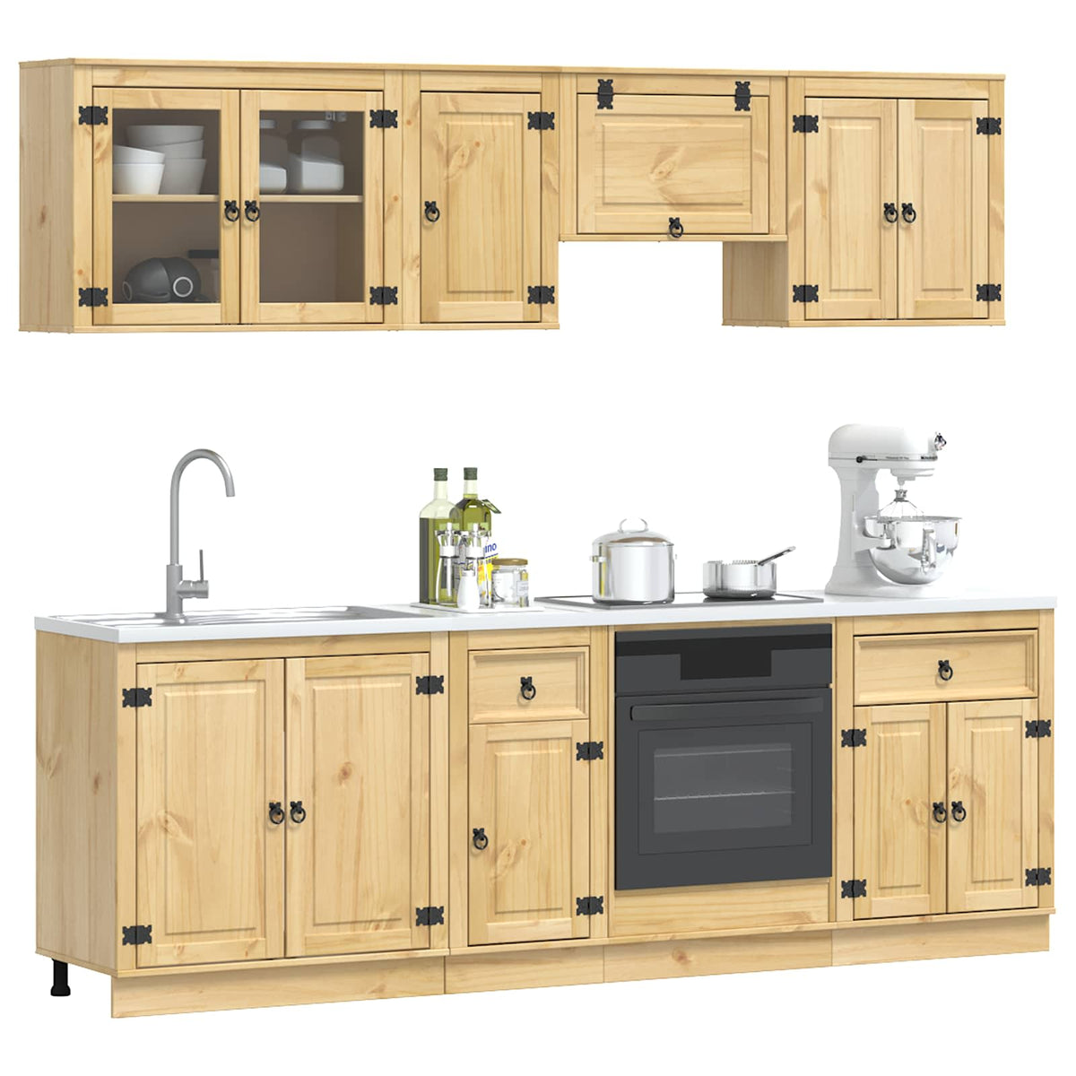 Schrank SKI 8 stk. Honigbraun Massives Kiefernholz