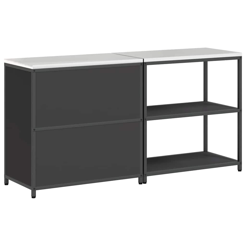Küchenlager-Set mit Regal 2 pcs Schwarz 180 x 50 x 92 cm