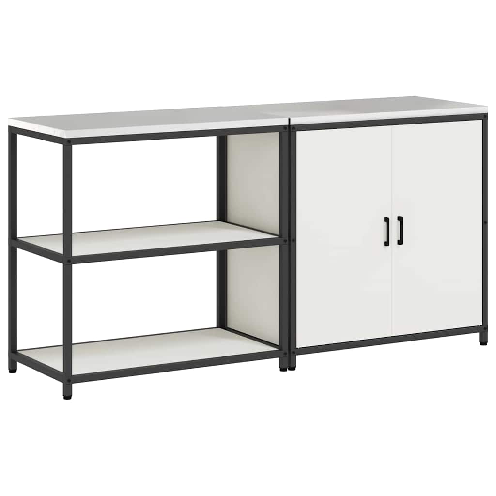 Aufbewahrungsset für die Küche mit Regal 2 pcs Weiß Stahl