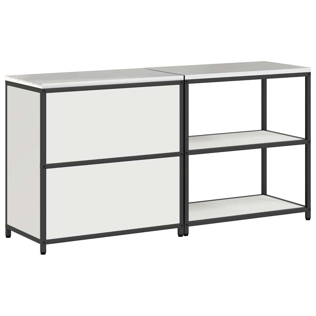 Aufbewahrungsset für die Küche mit Regal 2 pcs Weiß Stahl