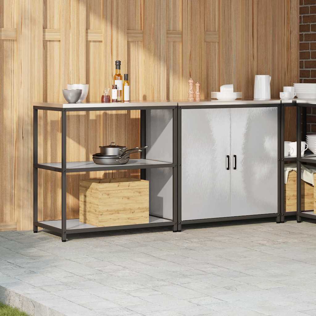 Aufbewahrungsset für die Küche mit Regal 2 pcs Silber Stahl