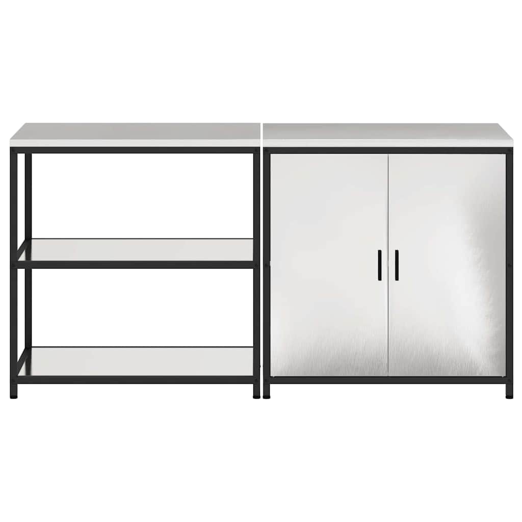 Aufbewahrungsset für die Küche mit Regal 2 pcs Silber Stahl