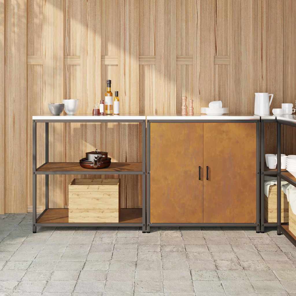 Aufbewahrungsset für die Küche mit Regal 2 pcs Rostig Stahl