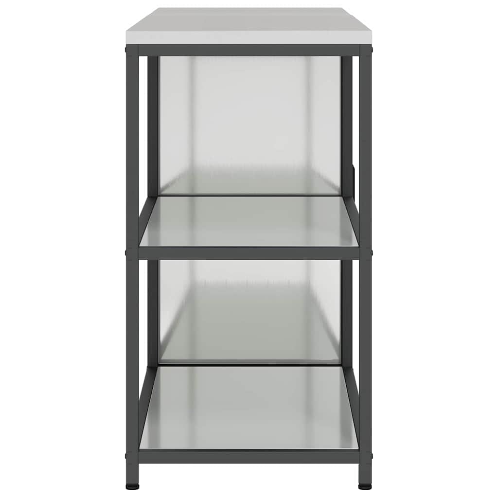 Küchenlager-Set mit Regal mit Tür 2 pcs Silber Verzinkter Stahl