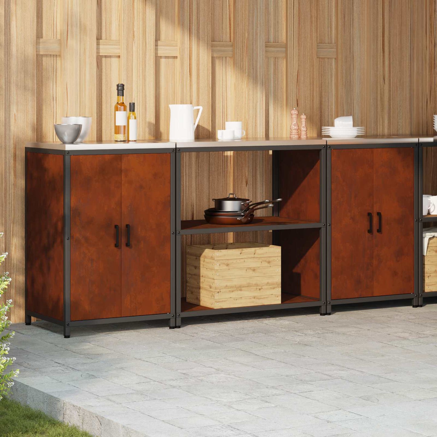 Aufbewahrungsset für die Küche HATTEM 3 pcs Rostig Stahl