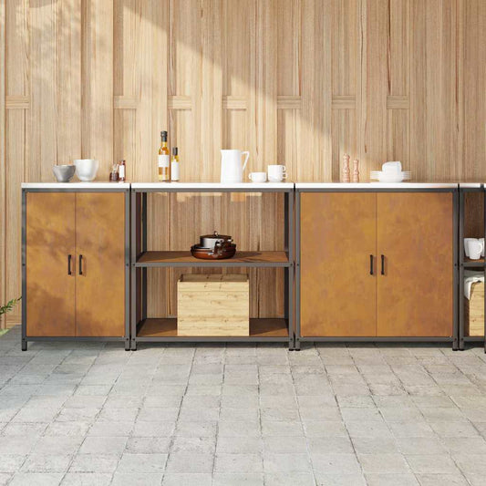 Aufbewahrungsset für die Küche mit Regal 3 pcs Rostig Stahl