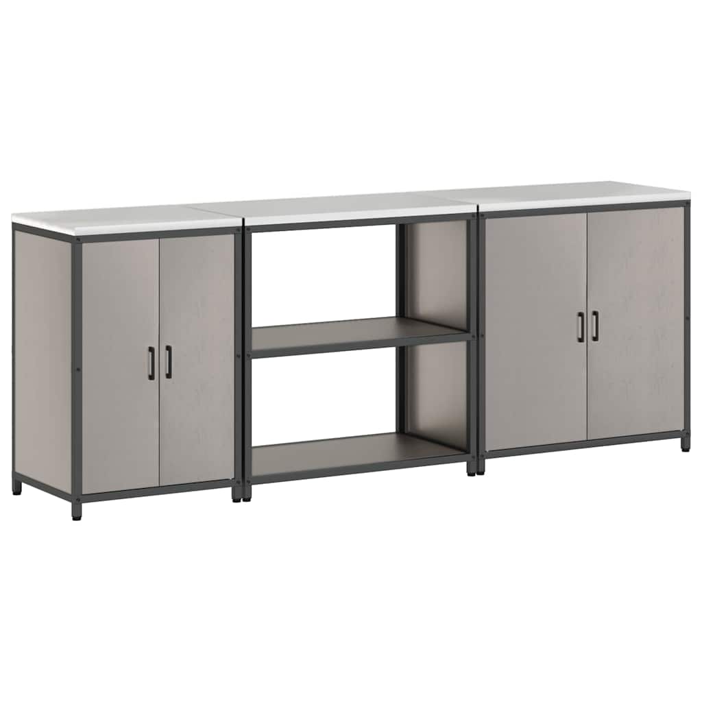 Aufbewahrungsset für die Küche mit Regal 3 pcs Rostig Stahl