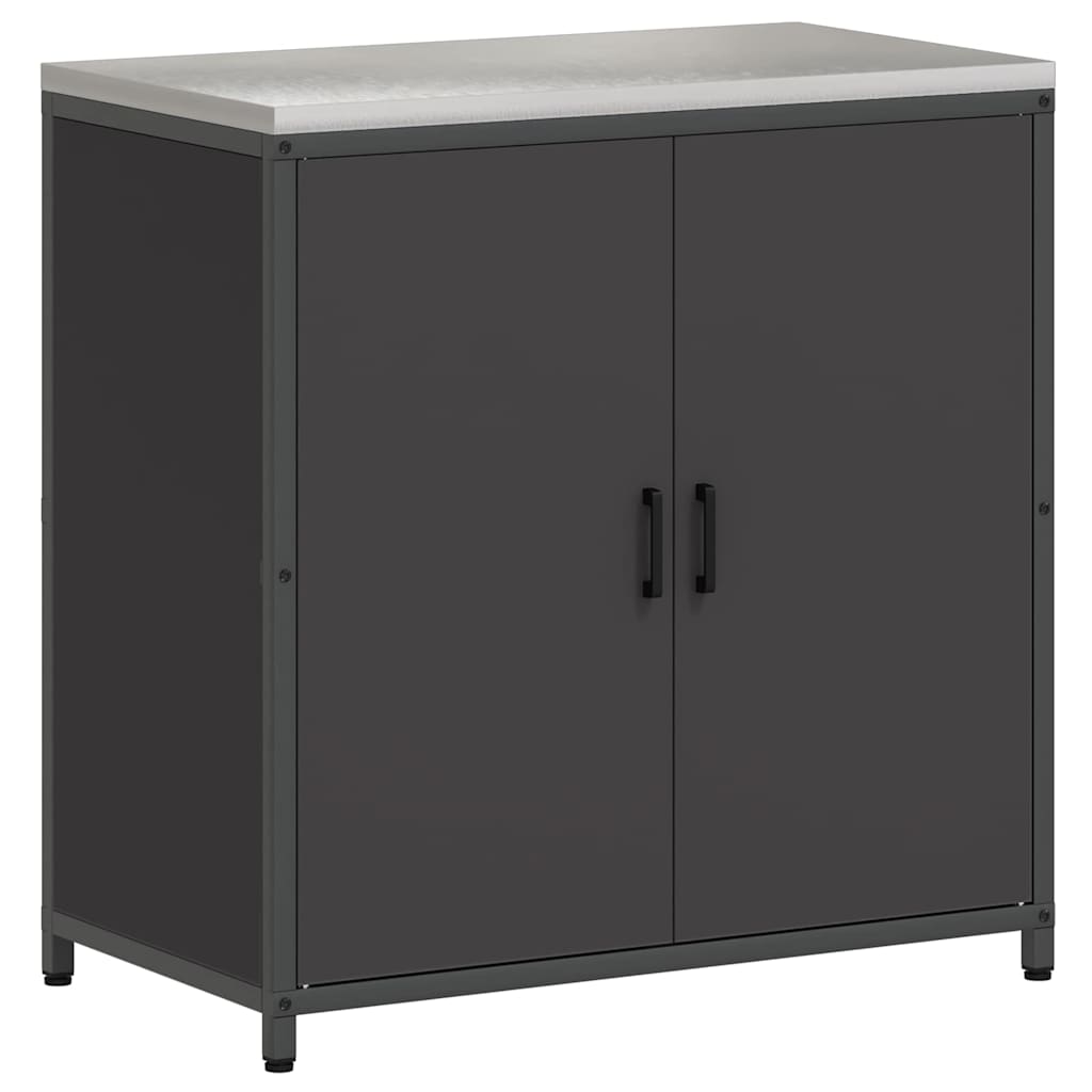 Küchenlager-Set mit Regal 2 pcs Schwarz 150 x 50 x 92 cm